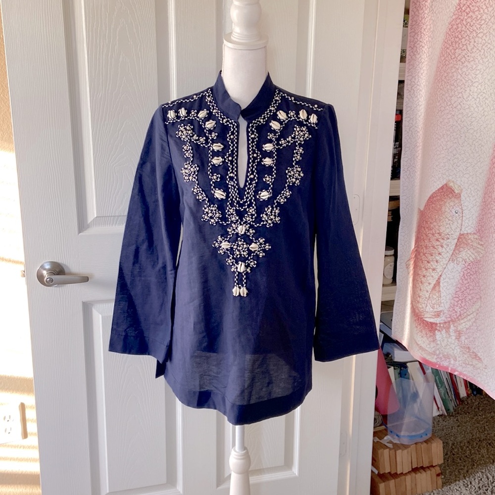 NWOT Tory Burch beaded top size 8